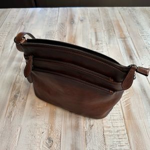 HESHE brown genuine leather bag/purse